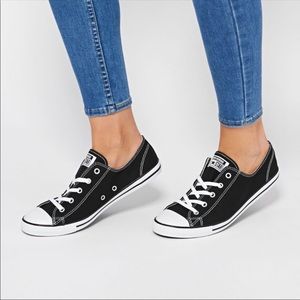 Dainty black and white converse
